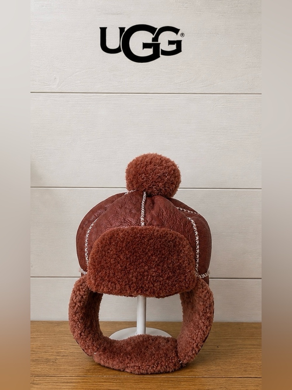 UGG TODDLER SHEARLING HAT – Dusty Rose Brown – Size 2–4 Years